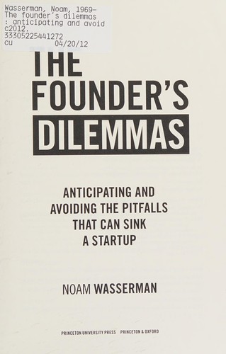 Cover of The Founder's Dilemmas