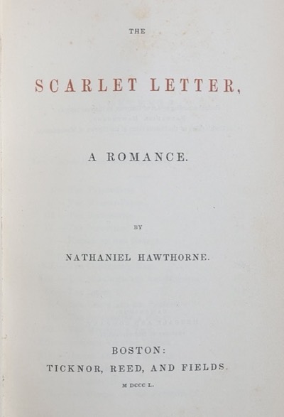 1850 title page of The Scarlet Letter